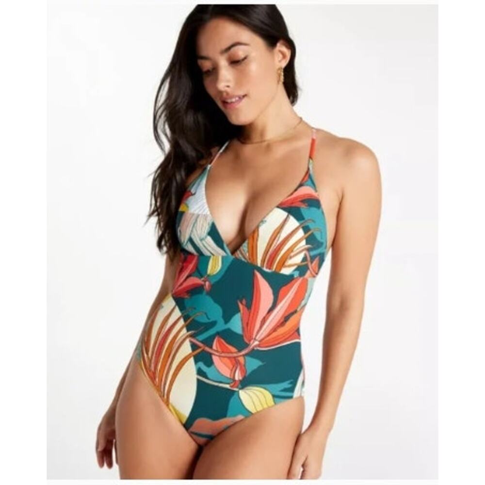 New NWOT Calia Women's‎ Swim Triangle Strappy Back One Piece Swimsuit Size 6